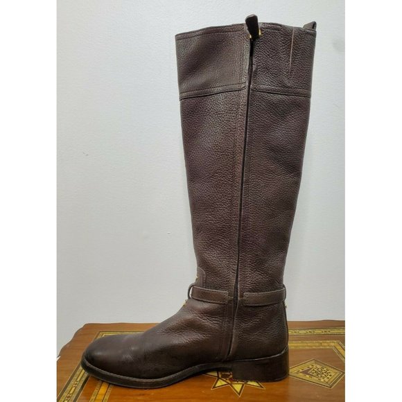 Tory Burch Marlene Tall Leather Brown Riding Boots Size 8.5M - Picture 5 of 12